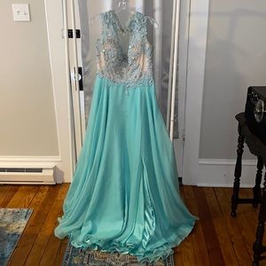 Beautiful Aqua Prom Dress or Formal Dress
